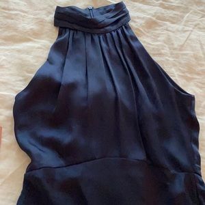 BHLDN full length navy halter style gown. Never worn. Perfect condition